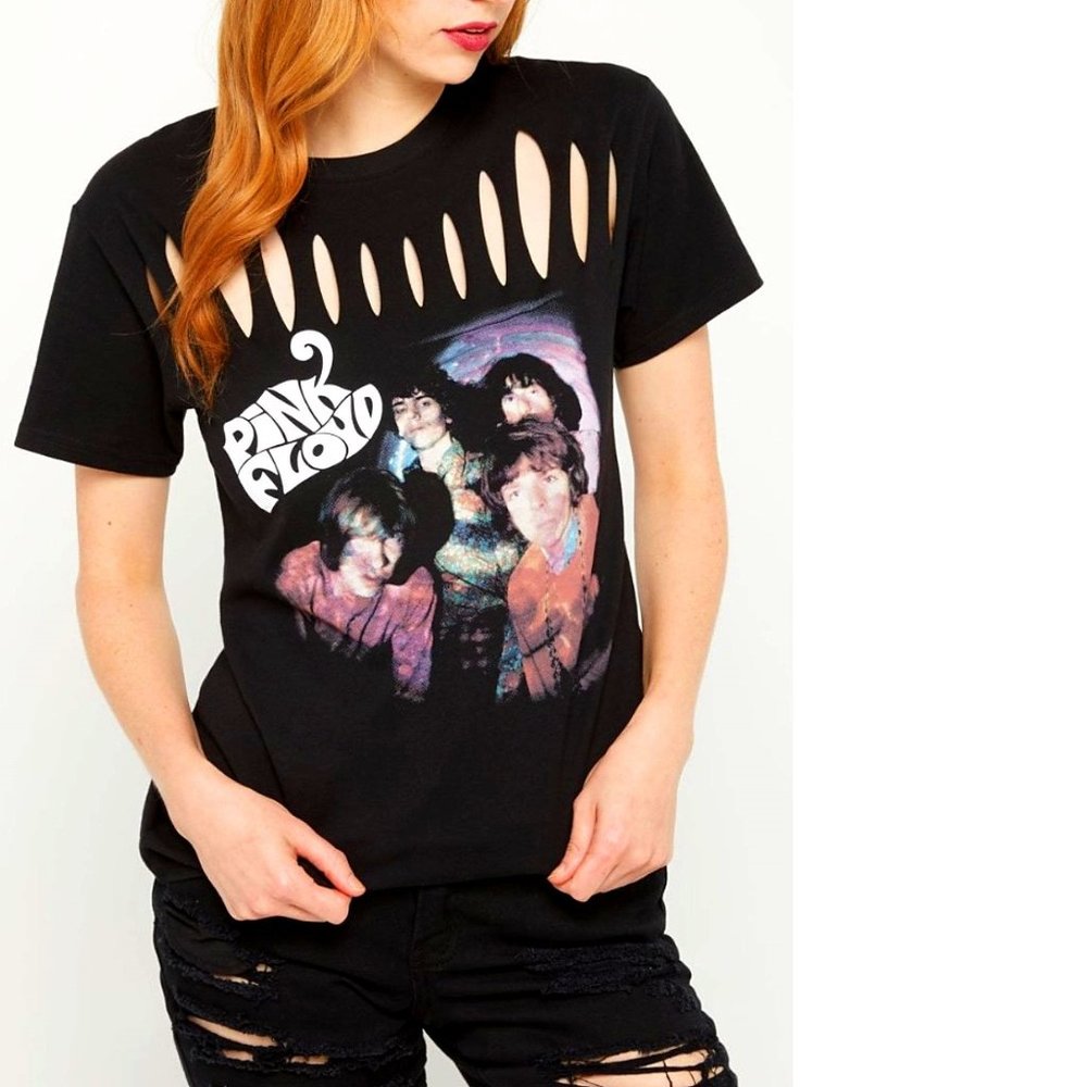 Pink Floyd Photo Logo Slashed progressive rock Official T-Shirt L NWT